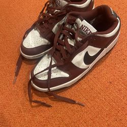 Nike dark red and white pandas