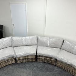 Patio Furniture Curved Sectional 