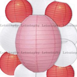 Brand new 10 packs Round Mixed Sized Paper Lanterns for wedding birthday baby shower graduation event home party decoration DIY art craft supplies