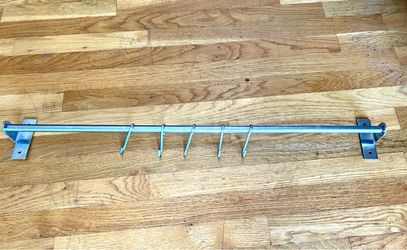 31" Wall-Mounted Kitchen Organizer Rail with Hooks
