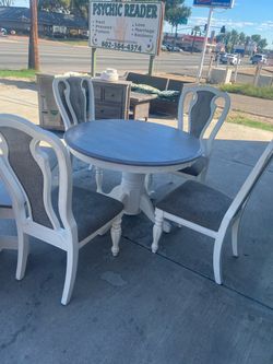 Dining table with  bench and 4 chairs