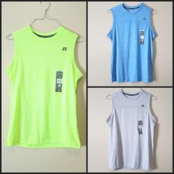 Russel Athletic boys muscle shirts bundle size 14 16 NEW Blue Green Gray 