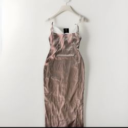 Fashion Nova Satin Midi Slip Dress Size S