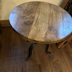 Rustic Adjustable Side Table 