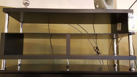 50 inch tv stand black and chrome