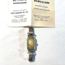 Vintage Hand Engraved 24 Karat Gold & .925 Silver Turquoise Watch. Worth Over $300.