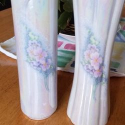 Vintage Pearlescent Bud Vases