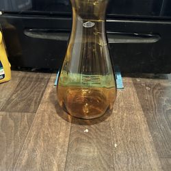 Blenko Handcrafted 16 Inch Tall Amber  Floor Base 