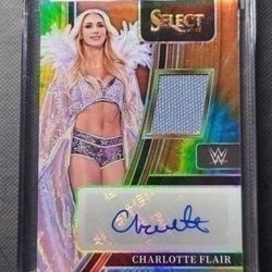 Charlotte Flair 2022 WWE Select Tie Dye Prizm Relic Patch Autograph /25