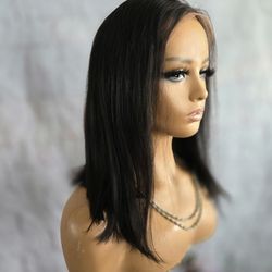 14" straight bob human hair wig new  HD lace front 13x4