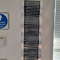 Jon Allen Black & Silver Wave Metal Wall Art  31 X 10