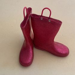Pink Glitter Rain Boots