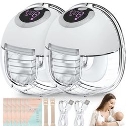 New In Box Wearable Breast Pump, Hands-Free Electric Breast Pump, Ultra Silent Breast Pump, Invisible Bra, Easy to Assemble and Clean, Leak Proof, Whi