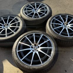21” Mercedes EQS580 Sedan OEM Factory Black Machine Wheels Goodyear Tires 
