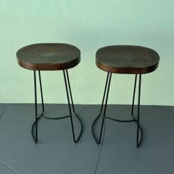 Pair of Modern Industrial Bar Stools