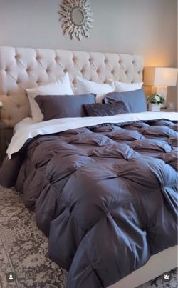 City Furniture tufted Beige headboard and frame King