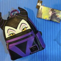 Loungefly Disney Maleficent Villains Mini Backpack and Wallet - Both NWTs 