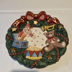 Plate Fitz and Floyd Christmas Decorative Plate 8.5 in Diameter 
