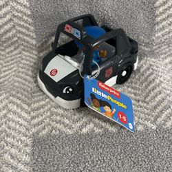 Fisher-Price Little People Police Car, Push-Along Toy Vehicle & Figure for Toddlers & Kids