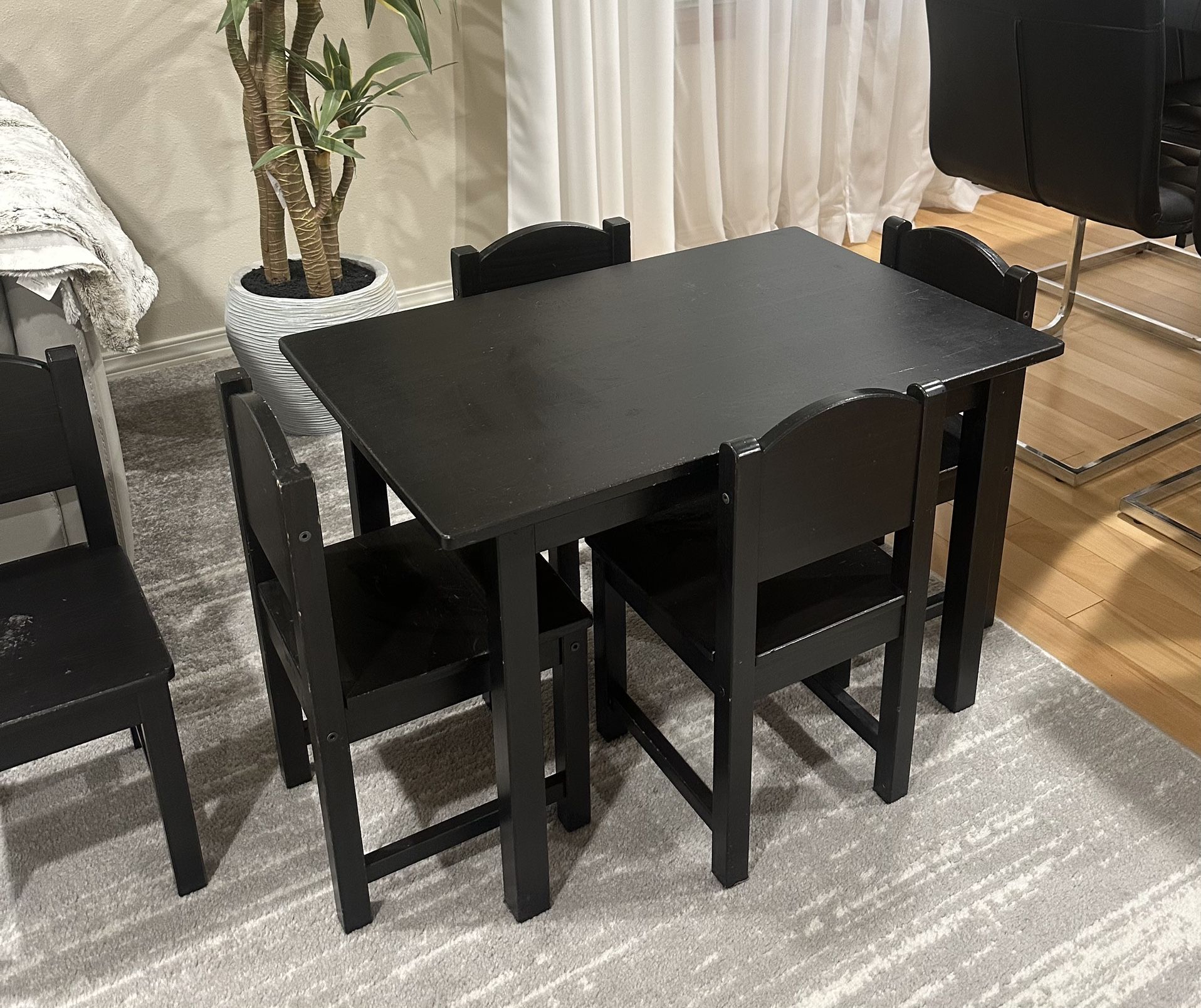 Sturdy Kids’ Table Set — 5 Chairs Included 
