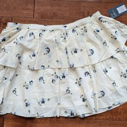 NWT Floral Mini Tiered Ruffle Skirt Size XL Women's