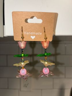 Handmade flower earrings