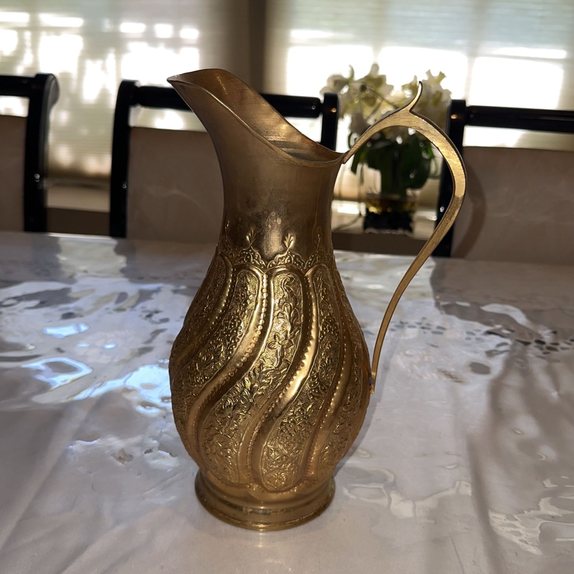 Vintage Brass Pitcher Vase