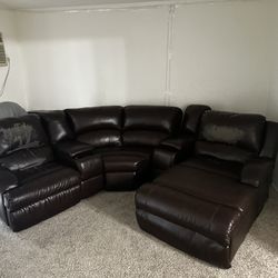 Brown Leather Couches  