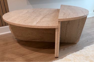 Asymmetrical Modern Coffee Table with Split-Level Design
