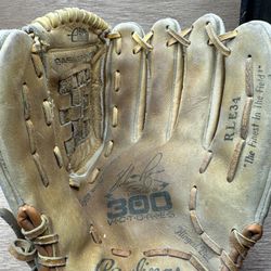 Vintage 1990 Rawlings RLE34 Nolan Ryan Baseball Glove Mitt RHT 300 Victories
