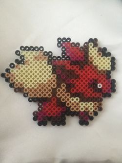 Pokemon flareon perler beads