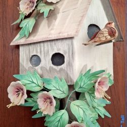Unique 3D Metal Wall Art Bird House