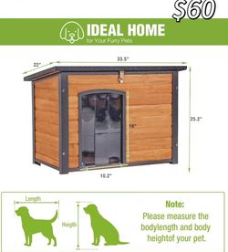 😀 Large Outdoor Insulated Dog House Weatherproof Dog Kennel Indestructible Dog Shelter with Chew-Proof Full Metal Frame, Openable Roof for Small to L
