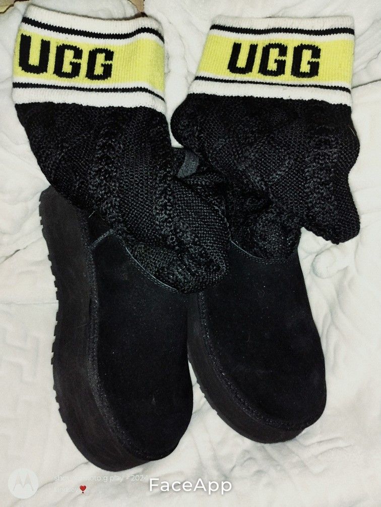 UGG Classic Sweater Letter Platform Women's Boots