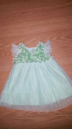 Pretty aqua green Baby Dress...size 3 months old...like new!