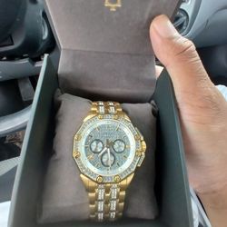 Bulova Gold Plated Crystal Diamond Watch