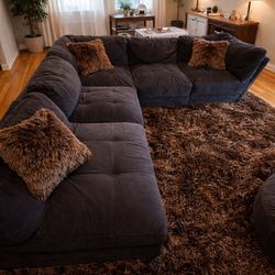 FREE DELIVERY  Thomasville five piece Brown Sectional Couch modular