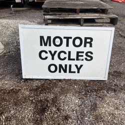 large motorcycle sign 