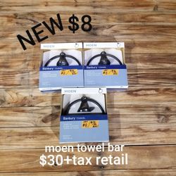new moen towel bar in  matte black finish $30 +tax retail each 