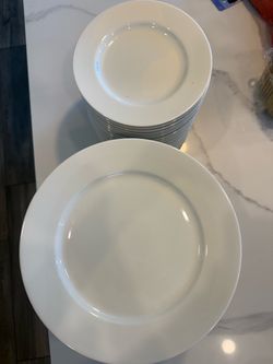White Ceramic Dinner Plates Set