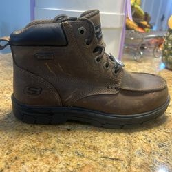 Skechers Boots 🥾 Brand New Brown Original Shoes Steel Toe No Box Size 7 Men 