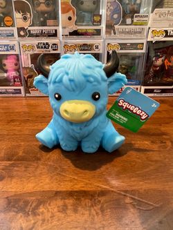Authentic Sunny Days Blue Highland Cow Squishy