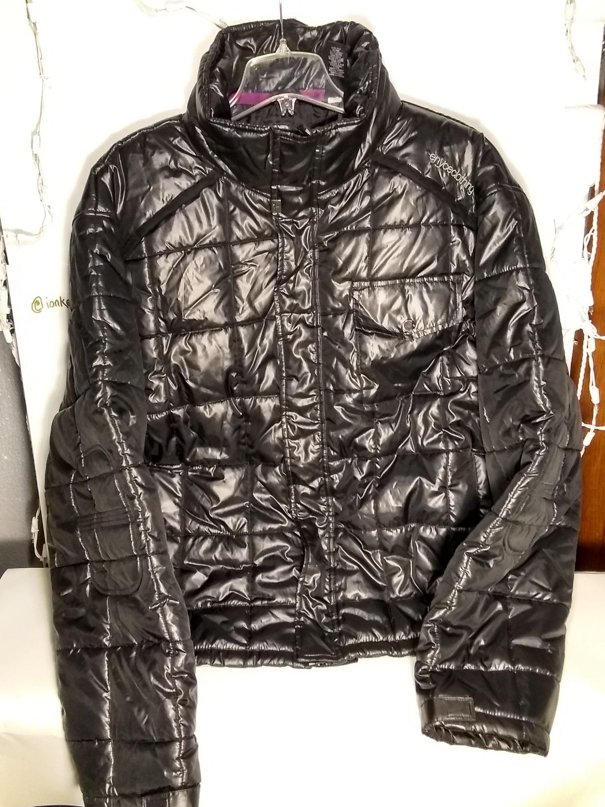 Enyce clothing company black stylish puffer jacket New with tags