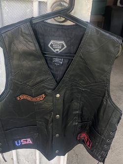 Dimond Plate Buffalo Leather Vest