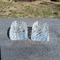 Vintage Basket Weave Crystal Candel Holders 