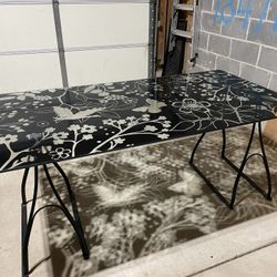 Glass Table /desk W/desk Chair 