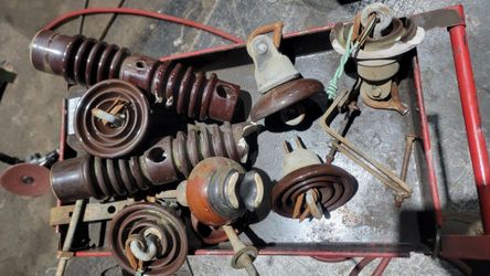 Vintage Ceramic High Voltage Electrical Insulators