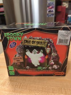 Lemax Halloween cave of skulls