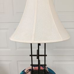 Large Metal Table Lamp - Heavy -  Made of Iron?  Can use a 3 Way bulb. 
