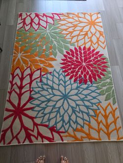 Vibrant 5x7 Nourison Indoor/Outdoor Rug – Excellent Condition!
Dimensions:5'3" x 7'5"